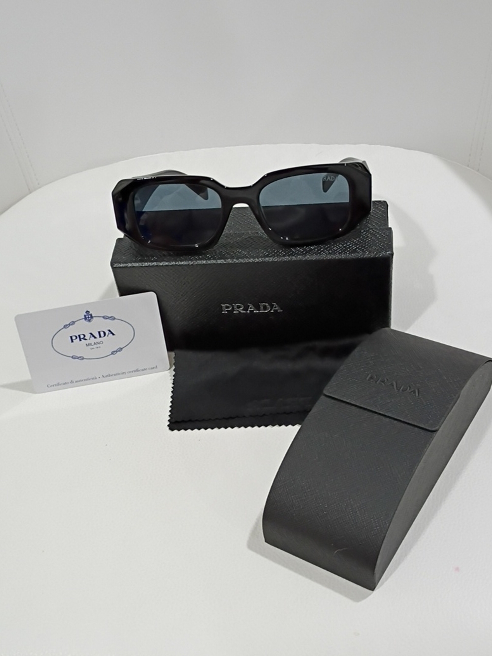 Prada Women's Black Sunglasses with Dark Smoke Lenses